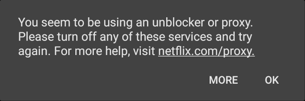 netflix error: you seem to be using an unblocker or proxy